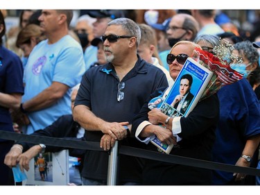 Family members and loved one of victims attend the annual 9/11 Commemoration Ceremony at the National 9/11 Memorial and Museum on Sept. 11, 2021 in New York City.