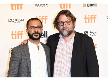 Amil Shivji and Steven Markovitz attend the "Tug Of War" Photo Call during the 2021 Toronto International Film Festival at TIFF Bell Lightbox on September 12, 2021 in Toronto, Ontario.