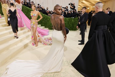 NEW YORK, NEW YORK - SEPTEMBER 13: Cynthia Erivo attends The 2021 Met Gala Celebrating In America: A Lexicon Of Fashion at Metropolitan Museum of Art on September 13, 2021 in New York City. (Photo by Mike Coppola/Getty Images)