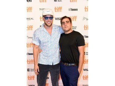 TORONTO, ONTARIO - SEPTEMBER 13: (L-R) Sam Dreyfus and Josh Jason attend "The Wheel" Photo Call during the 2021 Toronto International Film Festival at TIFF Bell Lightbox on September 13, 2021 in Toronto, Ontario.