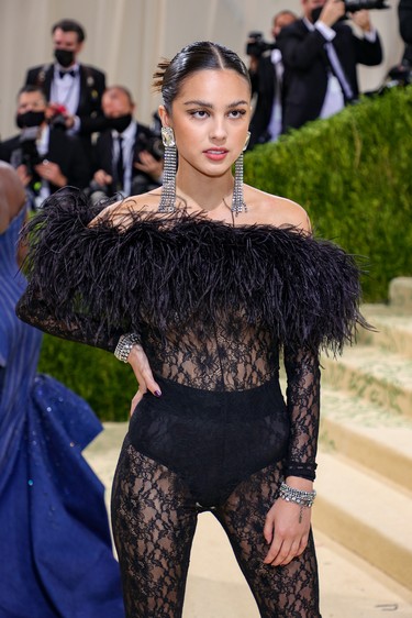 Olivia Rodrigo attends The 2021 Met Gala Celebrating In America: A Lexicon Of Fashion at Metropolitan Museum of Art on September 13, 2021 in New York City. (Photo by Theo Wargo/Getty Images)