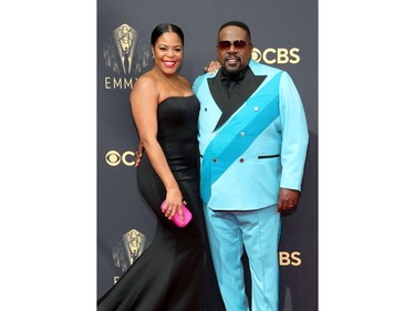 Lorna Wells and Cedric the Entertainer attend the 73rd Primetime Emmy Awards in Los Angeles, Sept. 19, 2021.