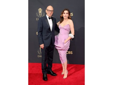 Patrick Stewart and Sunny Ozell attend the 73rd Primetime Emmy Awards in Los Angeles, Sept. 19, 2021.