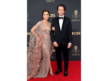 Keri Russell and Matthew Rhys attend the 73rd Primetime Emmy Awards in Los Angeles, Sept. 19, 2021.