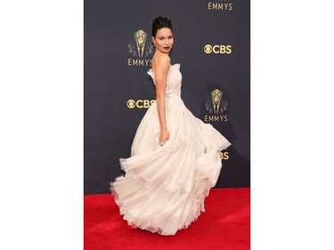 Jurnee Smollett arrives at the 73rd Primetime Emmy Awards in Los Angeles, Sept. 19, 2021.