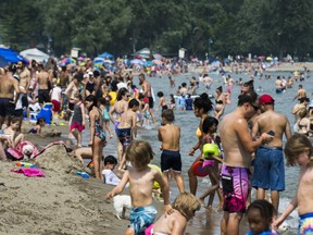 People beat the heat at Woodbine Beach  on July 25, 2021.