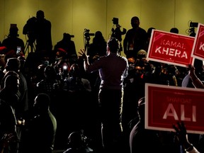 Canada's Liberal Prime Minister Justin Trudeau speaks at an election campaign stop in Brampton, Ontario, Canada, September 14, 2021.