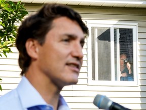 Canada's Liberal Prime Minister Justin Trudeau speaks during an election campaign stop in Aurora, Ontario, Canada September 18, 2021.