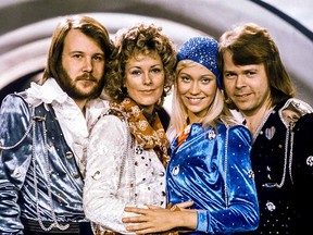 Swedish pop group ABBA, Benny Andersson, Anni-Frid Lyngstad, Agnetha Faltskog and Bjorn Ulvaeus, pose for a photo on February 9, 1974.