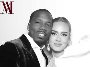 Adele and boyfriend Rich Paul are pictured in an image shared on Adele's Instagram account.