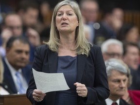 CP-Web. Conservative MP Leona Alleslev rises during Question Period in the House of Commons, Monday, March 9, 2020 in Ottawa. Toronto MP Leona Alleslev has resigned as deputy leader of the Conservative party in the waning weeks of its leadership contest. THE CANADIAN PRESS/Adrian Wyld