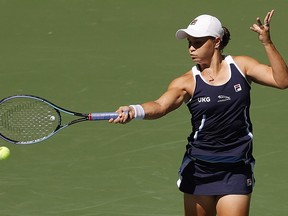 Ashleigh Barty of Australia returns the ball against Clara Tauson of Denmark during her Women's Singles second round match on Day 4 of the 2021 U.S. Open at USTA Billie Jean King National Tennis Center on Sept. 2, 2021 in New York City.
