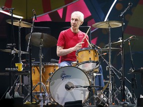 Charlie Watts of The Rolling Stones performs with his band on their "Latin America Ole Tour" in Santiago, Chile February 3, 2016.