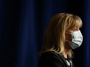 Ontario Minister of Health Christine Elliott at a press conference at Queen's Park in Toronto, Wednesday, Sept. 22, 2021.