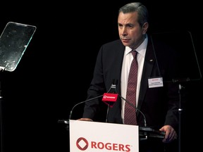 Tony Staffieri, executive vice-president and CFO, speaks at the Rogers annual general meeting in Toronto on Monday, April 23, 2013.