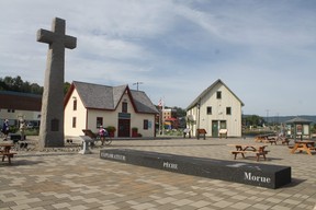 Cross and buildings at the site of Berceau du Canada in Gaspe, Que. RUTH DEMIRDJIAN DUENCH photo