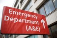 A sign for the Accident and Emergency department stands outside Guy's and St Thomas' Hospital on January 3, 2018 in London, England.