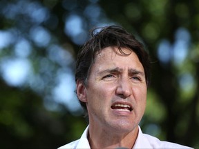 Liberal Party leader and Prime Minister Justin Trudeau speaks during a news conference on Aug. 31, 2021 in Ottawa.