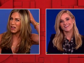 Jennifer Aniston appeared alongside Reese Witherspoon to promote Season 2 of The Morning Show on Britain's The One Show.