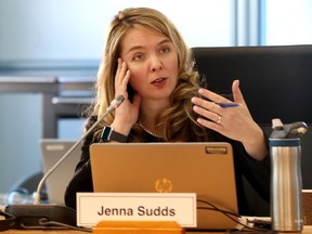 Ottawa Councillor Jenna Sudds during a transit meeting at city hall In Ottawa Wednesday, Feb 19, 2020.