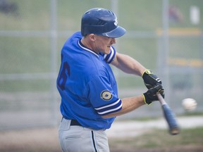 Marcus Knechts two-run homer put the Maple Leafs ahead for good in their 10-5 Game 1 win over the Barrie Baycats on Wednesday night.