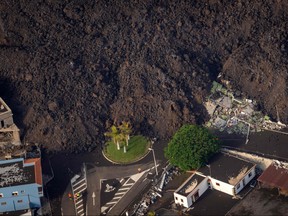 Lava from a volcano eruption flows on the island of La Palma in the Canaries, on Sept. 23, 2021.