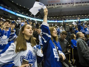 The Ontario government is allowing 50 capacity at the Scotiabank Arena, meaning 10,000 fans can come cheer the Leafs in person. ERNEST DOROSZUK/TORONTO SUN FILES