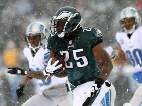 LeSean McCoy, seen here in action with the Philadelphia Eagles in 2013, announced he signed a one-day contract to retire with the franchise he began his NFL career with, on Thursday, Sept. 30, 2021.