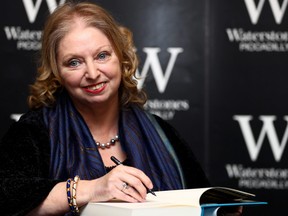 Author Hilary Mantel attends a book signing for her new novel "The Mirror and the Light" at a book store in London, March 4, 2020.