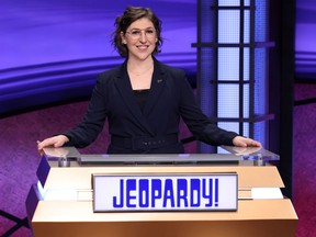 An undated handout photo of "Jeopardy!" co-host Mayim Bialik.