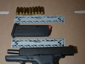 Semi-automatic Glock pistol and ammunition, Jarick Mesinele, 19, is charged.