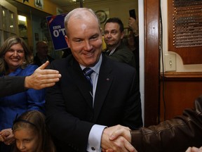 Conservative party candidate Erin O’Toole (r) enters victory party in Bowmanville, On on Monday November 26, 2012 with wife Rebecca and daughter Mollie, 6, after he won the federal by-election in Durham. MICHAEL PEAKE/Toronto Sun/QMI Media