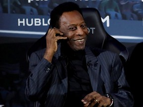 Brazilian soccer legend Pele is seen in Paris, April 2, 2019. Picture taken April 2, 2019.