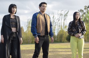 (L-R): Xialing (Meng’er Zhang), Shang-Chi (Simu Liu) and Katy (Awkwafina) in Marvel Studios’ Shang-Chi and the Legend of the Ten Rings.
