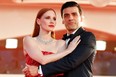 Jessica Chastain and Oscar Isaac pose on the read carpet at the 78th Venice Film Festival.