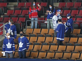 Health-care providers are in attendance for the Game 7 between the Montreal Canadiens and the Toronto Maple Leafs in the First Round of the 2021 Stanley Cup Playoffs at Scotiabank Arena on May 31, 2021 in Toronto.