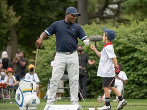PGA Tour player Harold Varner III (left) was on hand yesterday at Humber Valley golf course to launch the RBC Community Junior Golf Program.