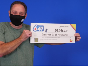 Giuseppe Guido, a customer care worker,  won $75,791.20 playing LOTTO 6/49 in the August 7 draw.