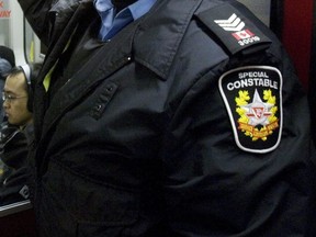 TTC Special Constable on a subway train