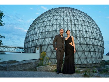 Canadian director Denis Villeneuve and Swedish actress Rebecca Ferguson arrive for the premiere of "Dune" at the Toronto International Film Festival in Toronto, Sept. 11, 2021.
