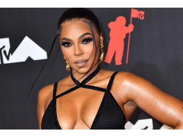 US singer Ashanti arrives for the 2021 MTV Video Music Awards at Barclays Center in Brooklyn, New York, September 12, 2021. (Photo by ANGELA  WEISS / AFP)