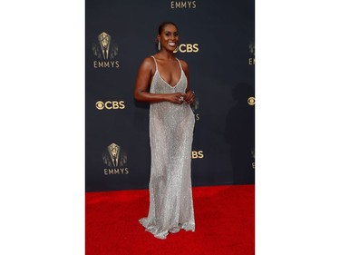 Issa Rae arrives at the 73rd Primetime Emmy Awards in Los Angeles, Sept. 19, 2021.