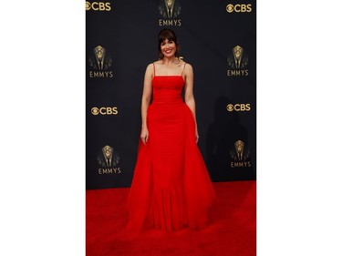 Mandy Moore arrives at the 73rd Primetime Emmy Awards in Los Angeles, Sept. 19, 2021.