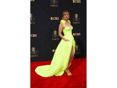 Actor Kaley Cuoco arrives at the 73rd Primetime Emmy Awards in Los Angeles, Sept. 19, 2021.