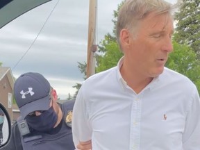 PPC leader Maxime Bernier is arrested by Mounties in Manitoba in June