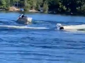 On Monday, the OPP East Region posted on social media how two officers managed to take control over a motoring boat on a lake with no one on board.