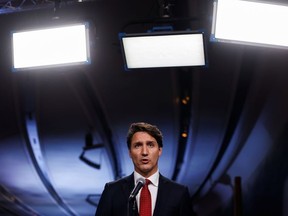 Canada's Liberal Prime Minister Justin Trudeau speaks during a news conference after the last of three two-hour debates ahead of the September 20 election, at the Canadian Museum of History in Gatineau, Quebec, Canada September 9, 2021.