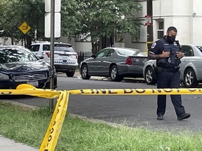 Scenes from the aftermath of a shooting in Northwest Washington, D.C., that left 3 dead in on Sept. 5, 2021.