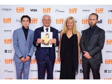 Actor Kingston Vernes, Alan Scott Haft, Helena Stancato and Actor Ben Foster arrive for the premiere of "The Survivor" at the Toronto International Film Festival (TIFF) in Toronto, Ontario, Canada September 13, 2021.  REUTERS/Mark Blinch