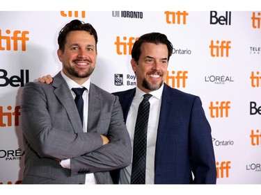 Producers Nick Gordon and Trevor Matthews arrive for the premiere of "The Forgiven" at the Toronto International Film Festival (TIFF) in Toronto, Ontario, Canada September 11, 2021. REUTERS/Chris Helgren